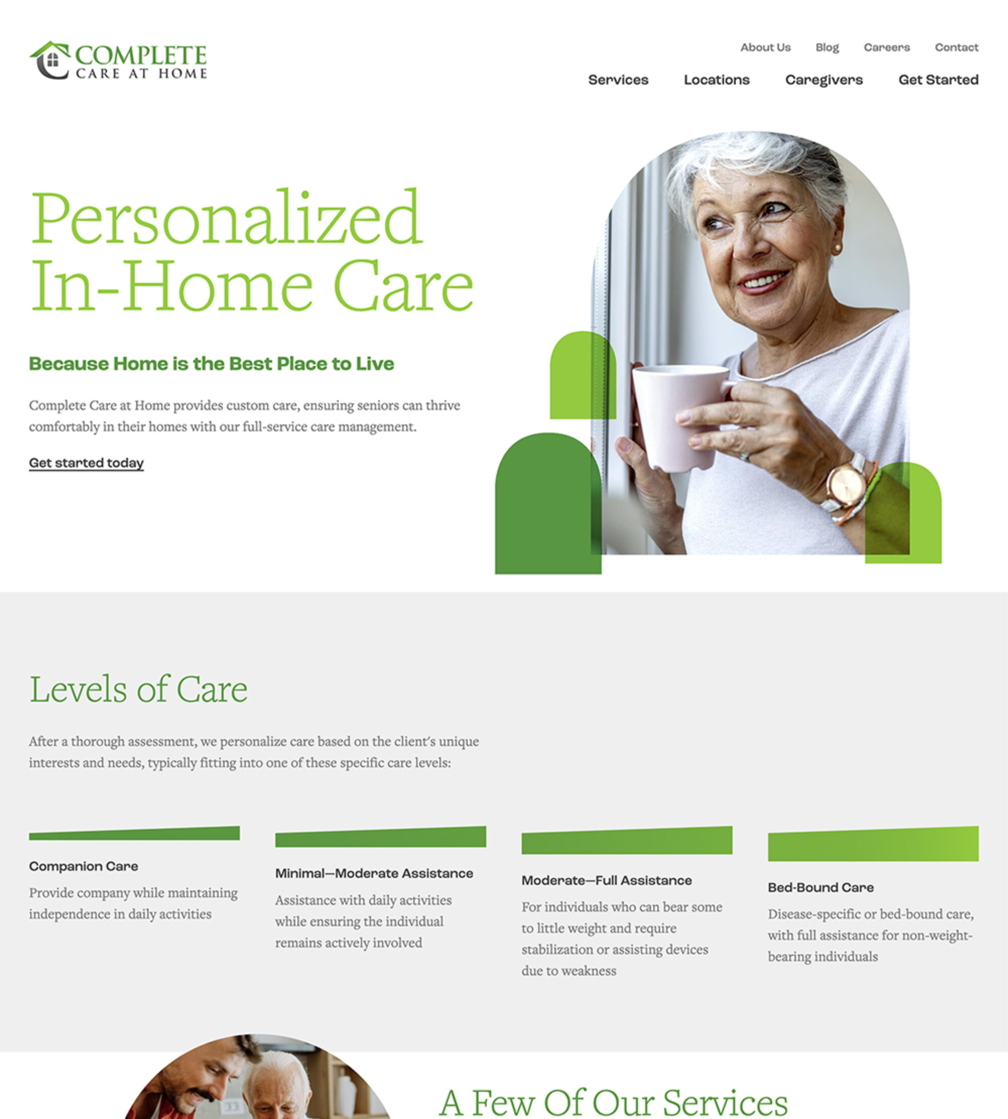 Complete Care at Home website homepage